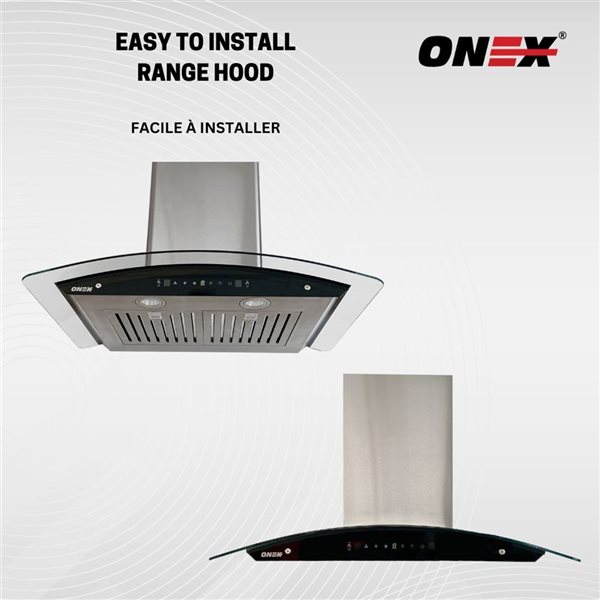 Onex 36-in 800 CFM Stainless Steel Wall-Mounted Range Hood