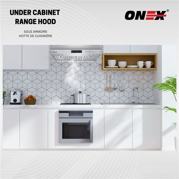 Onex 30-in 860 CFM Stainless Steel Under Cabinet Range Hood