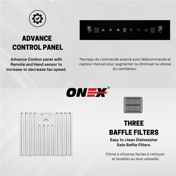 Onex 30-in 860 CFM Stainless Steel Under Cabinet Range Hood