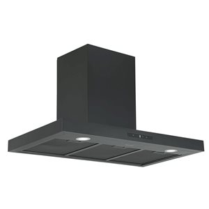 Ancona 36-in 440 CFM Matte Black Convertible Wall Mount Rectangle Range Hood with Charcoal Filter included