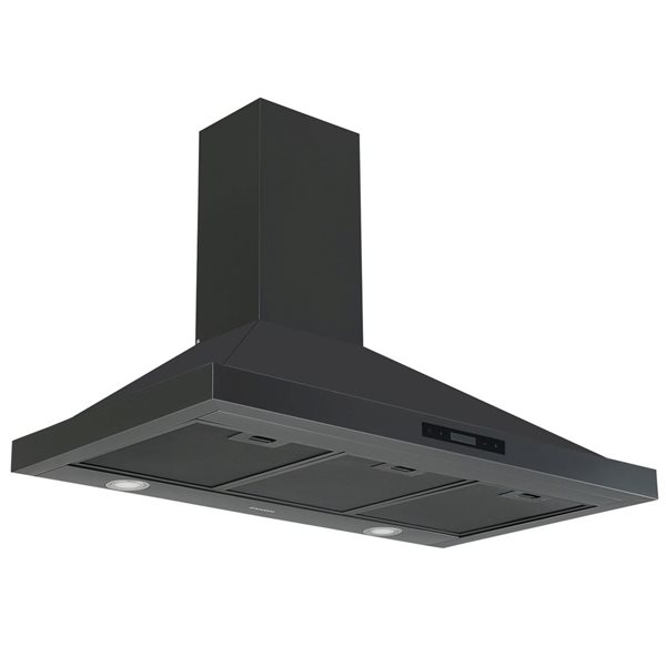 Ancona 36-in 450 CFM Black Stainless Steel Convertible Wall Mount Range Hood with Charcoal Filter included