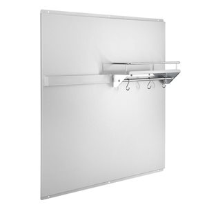 Ancona 30.6 x 35.3-in Stainless Steel Backsplash with Magnetic Strip, Hook Rail and Shelf