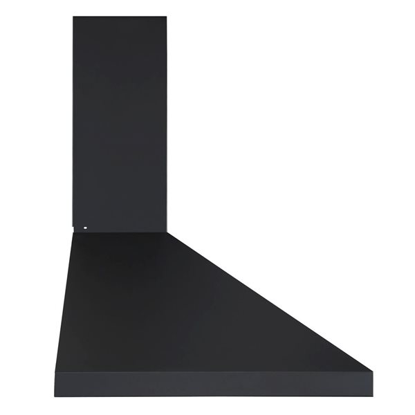 Hotte de cuisine pyramidale hybride noir mat à montage mural 36 po 440 PCM Ancona avec filtre au charbon