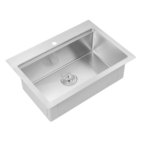 Ancona Dual Mount 28 x20-in Stainless Steel Single Bowl Workstation Kitchen Sink