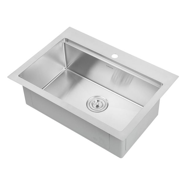 Ancona Dual Mount 28 x20-in Stainless Steel Single Bowl Workstation Kitchen Sink