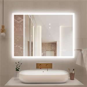 KINWELL 32 x 24-in Frameless Rectangular LED Light Bathroom Vanity Mirror