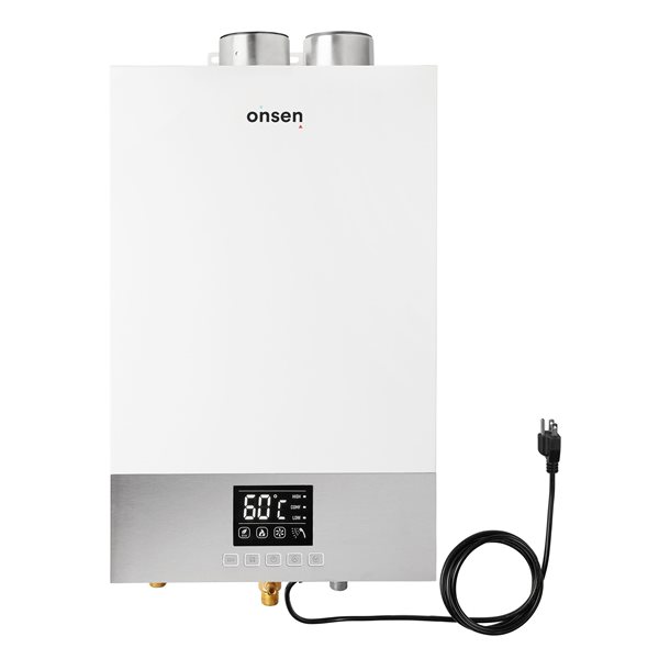 Chauffe-eau résidentiel 14L  sans réservoir au gaz propane 3,7 gal/min 97 000 BTU avec kit ventilaton complet de Onsen