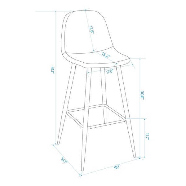 Homycasa Charlton Upholstered Bar Stools with Yellow Back Bar Chair 30