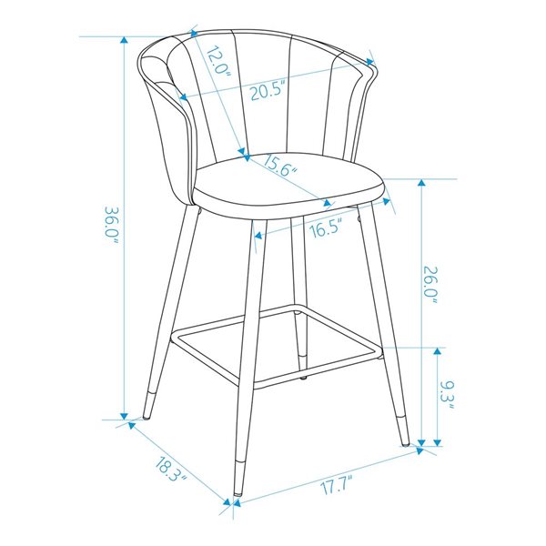 Homycasa Doncic Counter & Bar Stools Vintage Brown Suede Fabric - Set of 2