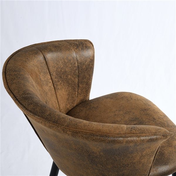 Homycasa Doncic Counter & Bar Stools Vintage Brown Suede Fabric - Set of 2