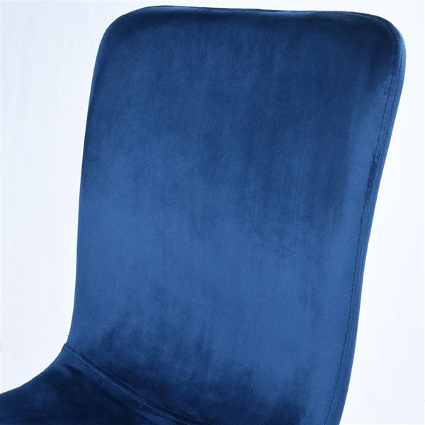 Chaises de salle à manger Scargill de Homycasa en tissu rembourré bleu, ensemble de 4