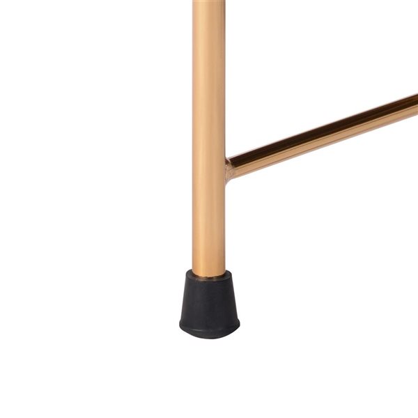 Homycasa Dunham Grey Velvet Gold Leg Ottoman 24in 0000500017044 RONA