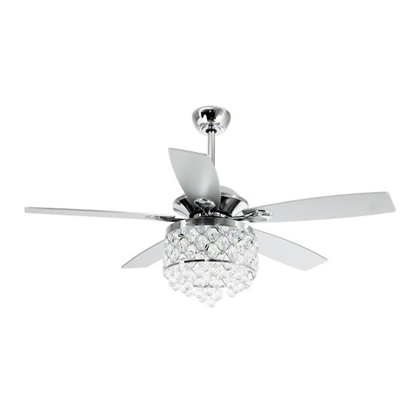 Parrot Uncle 52-in 5-Blade Silver Indoor Downrod Mount Ceiling Fan