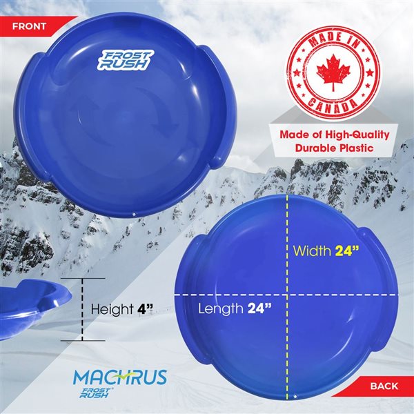 Frost Rush 2-Person Round Blue Plastic Snow Sled