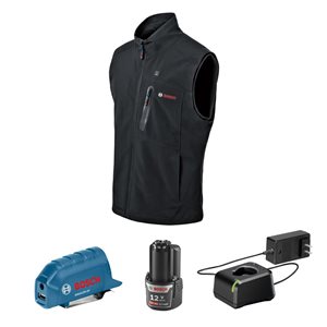 Bosch 12 V Max Heated Vest Kit with Portable Power Adapter - Size 3XL