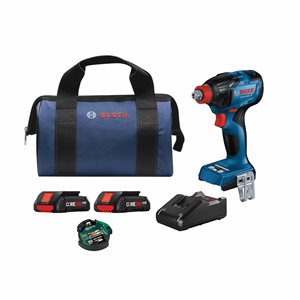Bosch Connected-Ready 18V 1/4-in and 1/2-in Brushless Cordless Impact Driver/Wrench (2 Batteries Included)