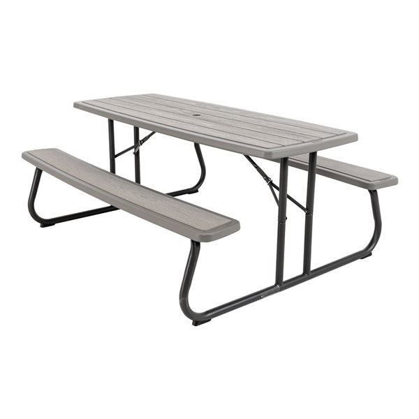 LIFETIME Folding Picnic Table 6-ft Gray With Steel Frame 60366