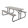 LIFETIME Folding Picnic Table 6-ft Gray With Steel Frame 60366