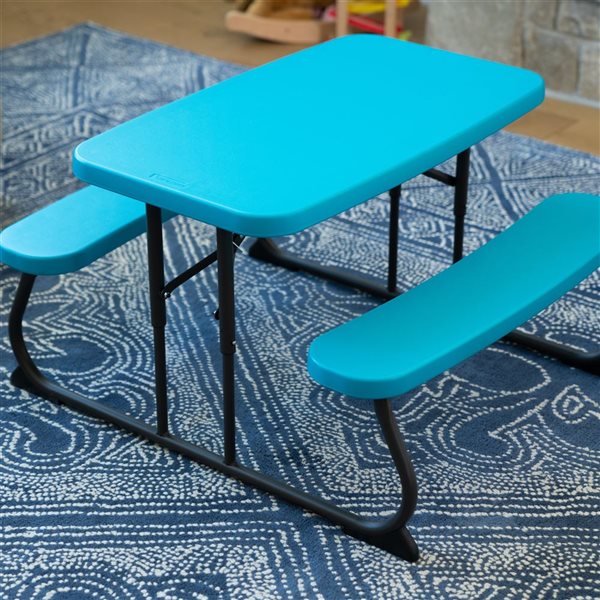 Table de jardin pour enfant plastique bleu