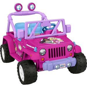 Véhicule pour enfants Power Wheels Jeep Wrangler Barbie rose 12 V avec chargeur