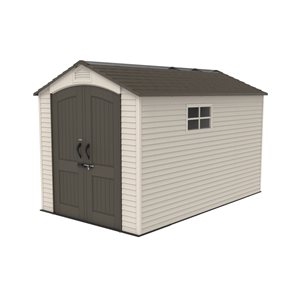 LIFETIME Outdoor Storage Shed 7-ft x 12-ft Off-White and Gray Vinyl-coated steel