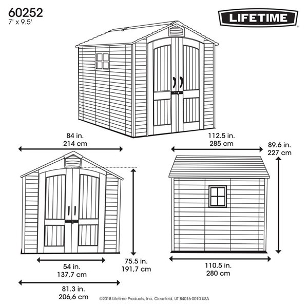 LIFETIME Outdoor Storage Shed 9-ft x 7-ft Gray Vinyl-coated Steel