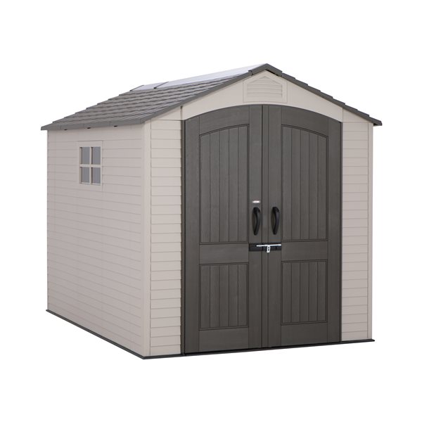 LIFETIME Outdoor Storage Shed 9-ft x 7-ft Gray Vinyl-coated Steel 60252 ...