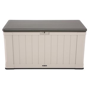 LIFETIME 50-in x 25-in 116-Gallon Brown Lid and Tan Outdoor Storage Box