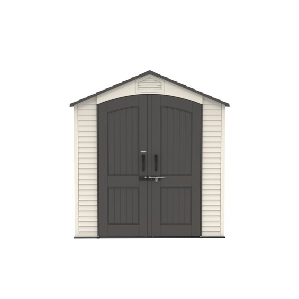 LIFETIME 7-ft x 7-ft Off-White and Grey Outdoor Storage Shed