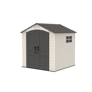LIFETIME 7-ft x 7-ft Off-White and Grey Outdoor Storage Shed