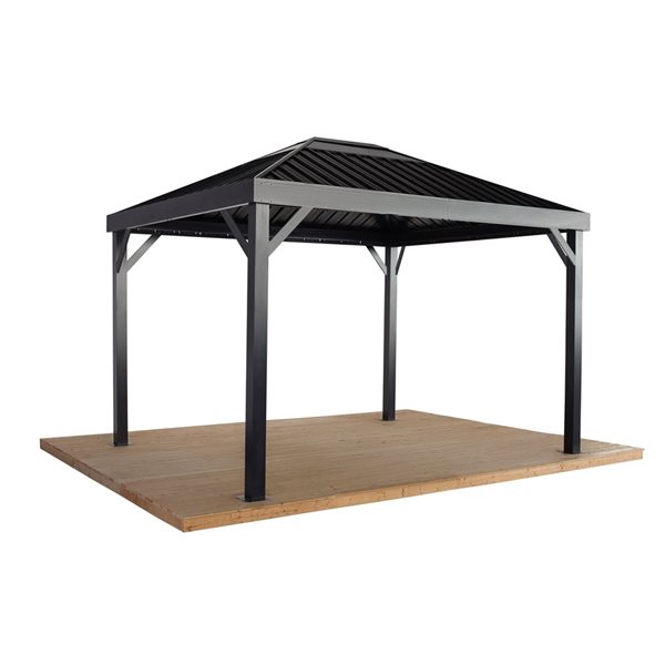 Sojag Skylight 10 x 12-in Black Metal Rectangular Gazebo with Steel Roof