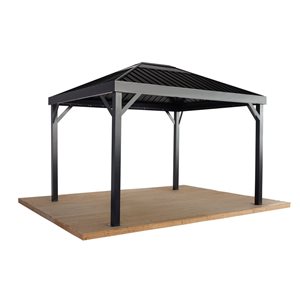 Sojag Skylight 10 x 12-in Black Metal Rectangular Gazebo with Steel Roof