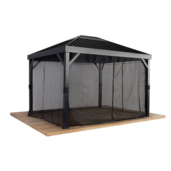 Sojag Skylight 10 x 12-in Black Metal Rectangular Gazebo with Steel Roof