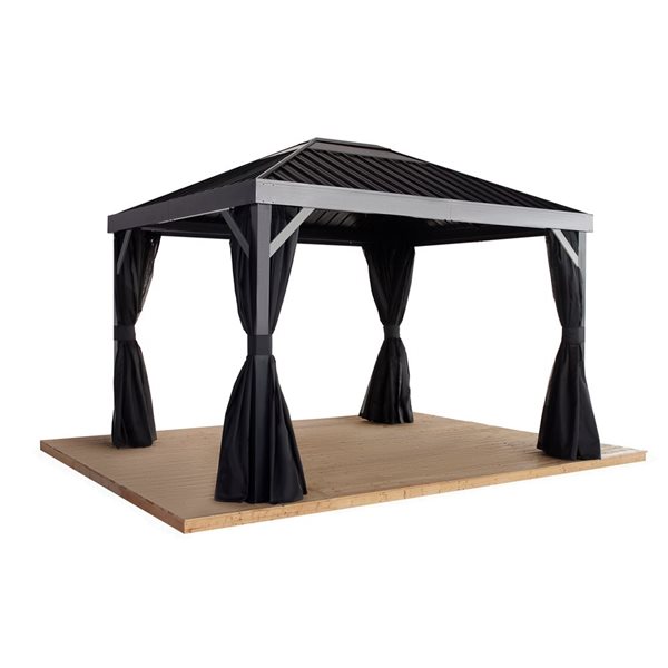 Sojag Skylight 10 x 12-in Black Metal Rectangular Gazebo with Steel Roof