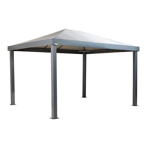 Sojag Monteserra 10 x 12-in Grey Metal Rectangular Gazebo with polyester Roof