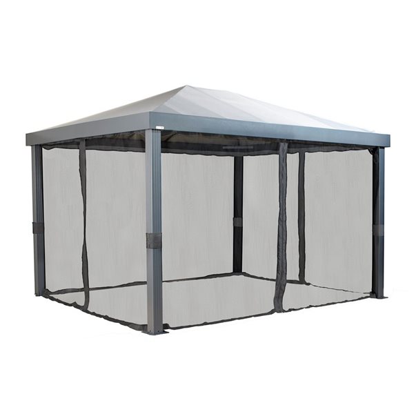 Sojag Monteserra 10 x 12-in Grey Metal Rectangular Gazebo with polyester Roof