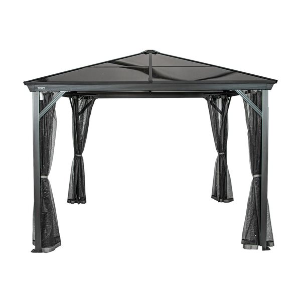 Sojag Verona 10 x 14-in Charcoal Grey Metal Rectangular Gazebo with polycarbonate Roof