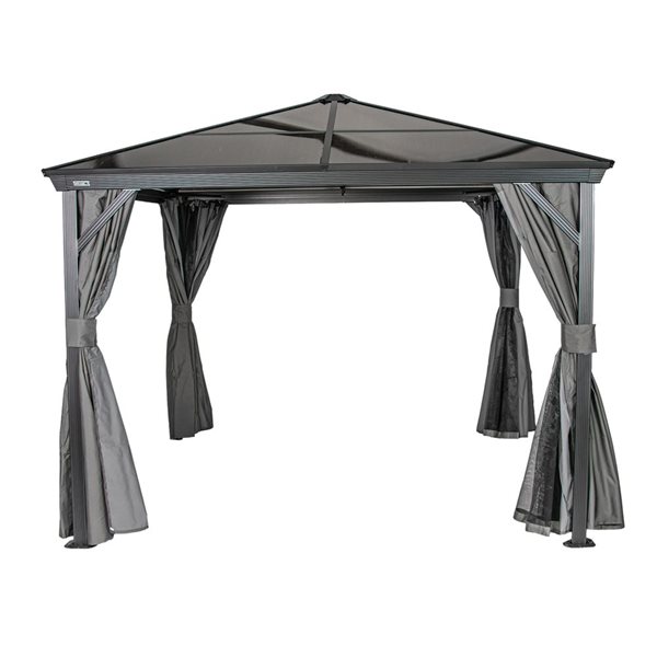 Sojag Verona 10 x 14-in Charcoal Grey Metal Rectangular Gazebo with polycarbonate Roof