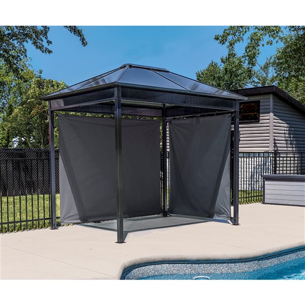 Sojag Danxia 7 x 9-in Grey Metal Rectangular Gazebo with