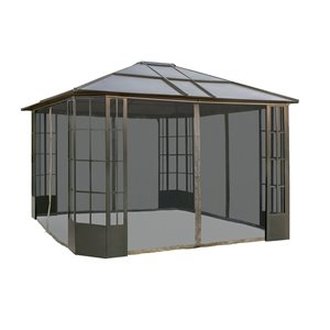 Sojag Savino 10 x 12-in Black Metal Rectangular Gazebo with polycarbonate Roof