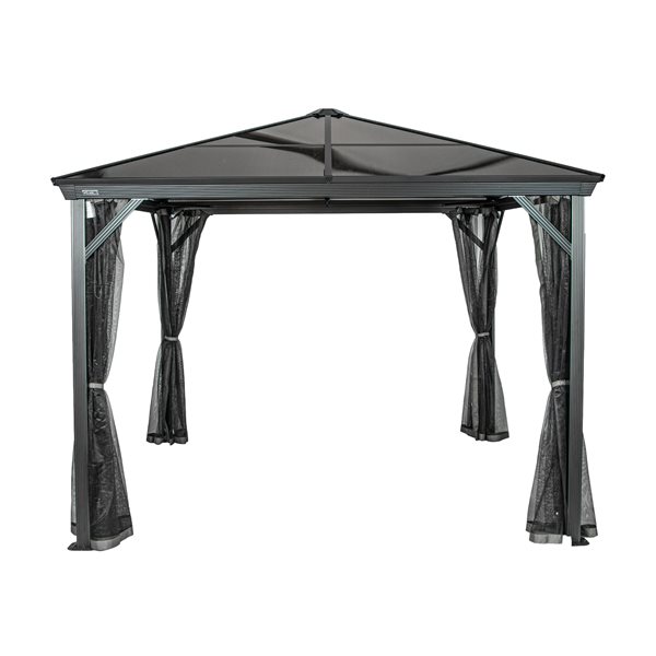 Abri de jardin carré Sojag Verona 10 x 10 po métal gris anthracite avec toit en polycarbonate