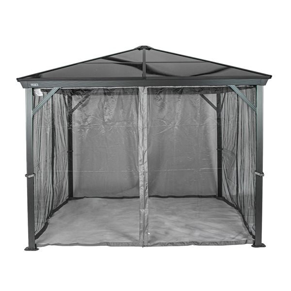 Abri de jardin carré Sojag Verona 10 x 10 po métal gris anthracite avec toit en polycarbonate