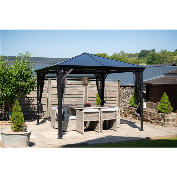 Sojag Verona 10 x 10-in Charcoal Grey Metal Square Gazebo with