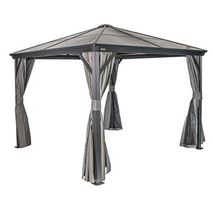 Abri de jardin carré Sojag Verona 10 x 10 po métal gris anthracite avec toit en polycarbonate