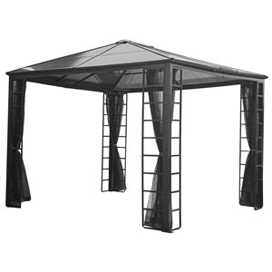 Sojag Turia 10 x 12-in Grey Metal Rectangular Gazebo with polycarbonate Roof