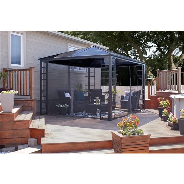 Sojag Turia 10 x 12-in Grey Metal Rectangular Gazebo with