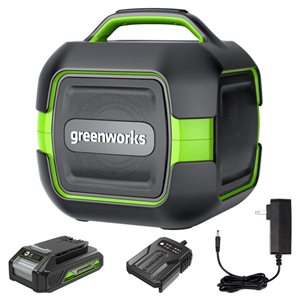 Haut-parleur Bluetooth 24V de Greenworks batterie et chargeur