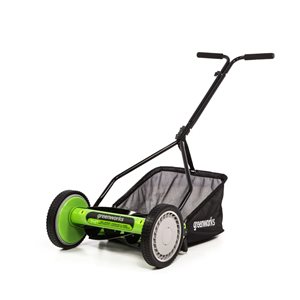 Greenworks RM1400 14-In Reel Lawn Mower with Grass Catcher
