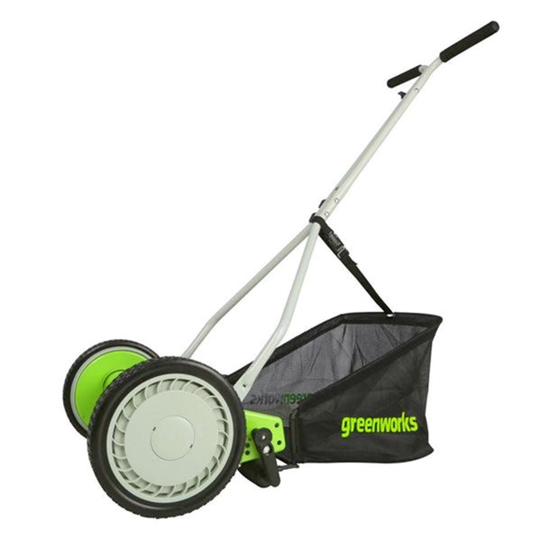 Greenworks RM1400 14-In Reel Lawn Mower with Grass Catcher 2524502AZ