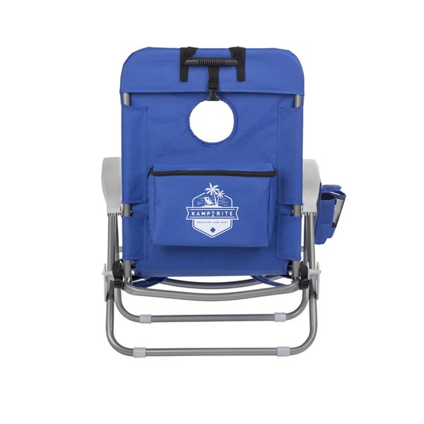 Kamp-Rite Sac It Up Blue Beach Chair with Cornhole Game